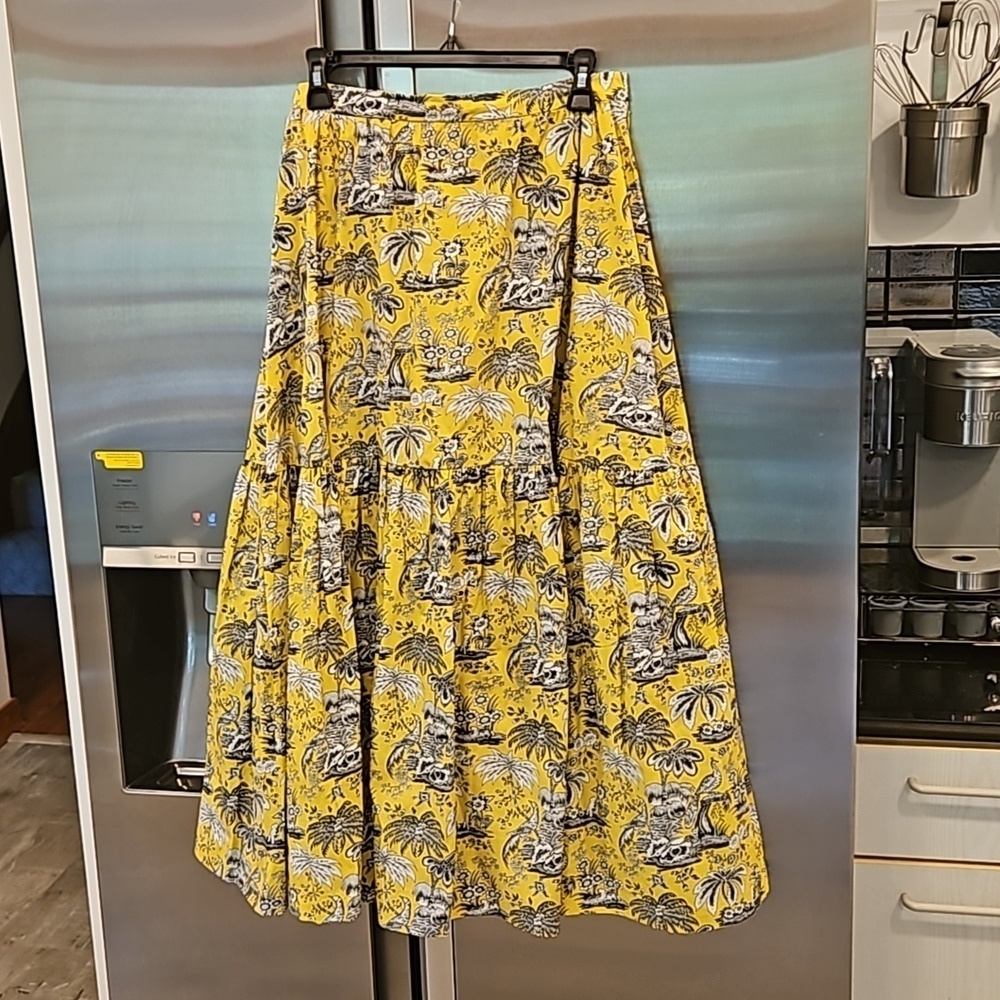 💕STAUD💕 Sea Skirt ~ Yellow Toile 4 NWOT